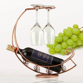 Vintage Metalen Wijnfleshouder in Brons